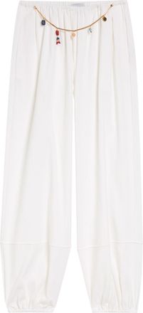 Stella McCartney Stella Mccartney Embellished-chain Balloon-leg Cotton Trousers - White - 38 (UK6 / XS)