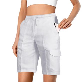 Generic Womens Solid Colour Drawstring Shorts Ladies Turned Hem Bengaline Casual Everyday Combat Pants Super Soft Sleeping Bottoms Stylish Lounge Shorts with 