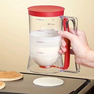 OEM Separador Masa Magdalenas Panqueques Galletas Pastel Gofres Dispensador Masa Separador Galletas Separador Crema Taza Medidora Utensilios (rojo)