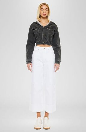 Kancan Alfie 90s Cropped Wide Leg Jeans in White at Nordstrom, Size 24