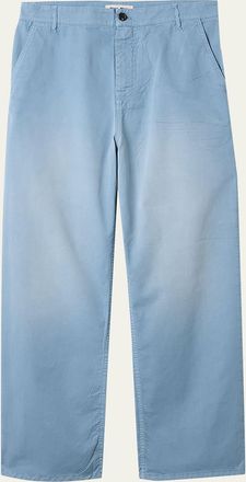 Miu Miu Mid-Rise Cotton Twill Relaxed-Leg Pants