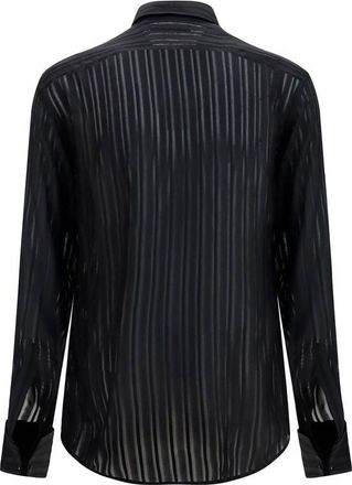 Gucci Mens Black Silk Dress Shirt