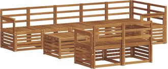 vidaXL Conjunto De Sof&aacute;s De Exterior 9 Uds. Natural Poli&eacute;ster Vidaxl