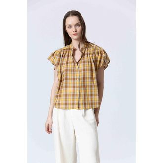 See U Soon Geruite blouse met korte mouwen