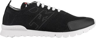Kiton Sneakers Regular Textured 100% Handmade - Heren - Sneakers - Zwart - 44 EU - Katoen - Schoenen
