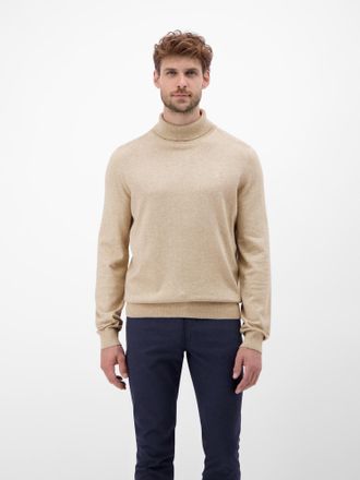 Lerros Rollkragenpullover LERROS LERROS Herren Rollkragen-Strickpullover, Herren, Gr. 3XL, beige (tender beige melange), 100% Baumwolle, ohne Ausschnitt, Pul
