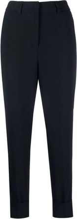 PESERICO Broek met taps toelopende pijpen - Dames - Slim Fit Broeken - Blauw - M - Broeken
