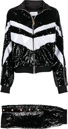 Philipp Plein sequin embellished tracksuit - women - Polyester - S - Black