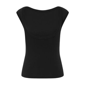 St.Agni Tops, Dames, Zwart, L, Katoen, Cotton Ballerina Top