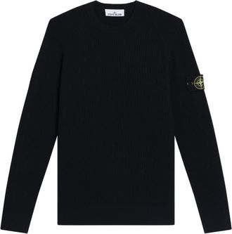 Stone Island Navy Blue Crew Neck Sweater