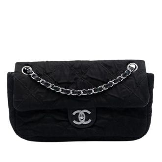 Chanel Pre-owned Mesh Shoulder Bag - Dames - Pre-owned - Zwart - Maat: ONE Size Zijde