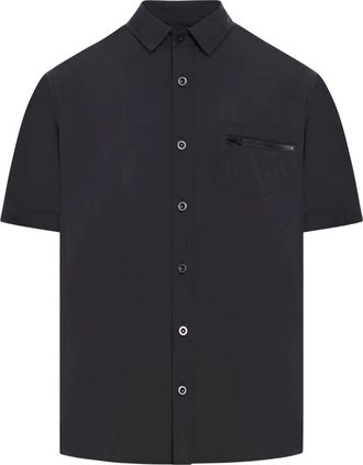 sacai short-sleeve button-up shirt - Black