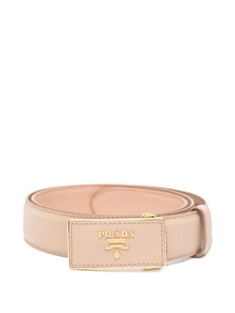 Prada logo-buckle belt - Neutrals