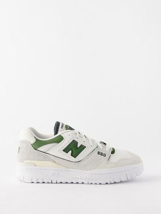 New Balance 550 Suede And Mesh Trainers - Womens - Cream Green - 6.5 UK