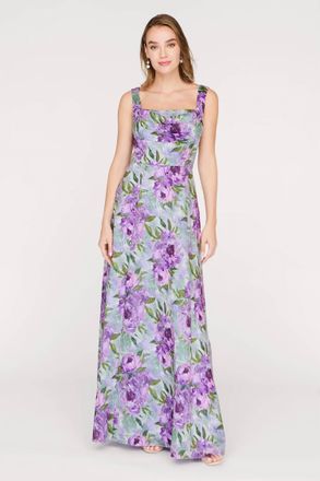 JS Collections Jordana A-Line Gown In Lilac Green