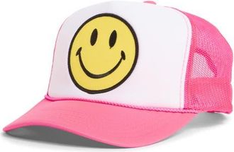 Aviator Nation Smiley Baseball Cap in Neon Pink/white/neon Pink at Nordstrom