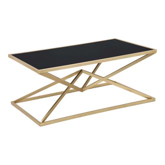 Dmora Mesa De Centro Keswic, Forma Rectangular, Color Superficie Negro, Estructura De Metal, 110x60x45h Cm Negro