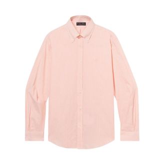 Brooks Brothers Seersucker Overhemd met Button Down Kraag - Heren - Casual Overhemden - Oranje - L - Katoen - Overhemden