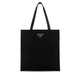 Prada Black Canvas Shopping Bag