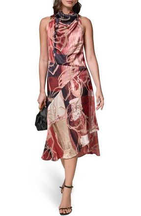 DKNY Burnout Sleeveless Cowl Neck Dress in Burnout Multi at Nordstrom, Size 14