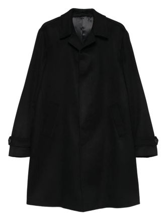 Lardini side-pockets single-breasted coat - men - Virgin Wool - 52 - Black