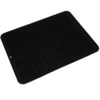 OEM Primematik - Alfombrilla De Silicona Para Secar Platos 405x307 Mm Negra - Crezuo