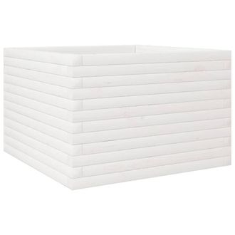 Berkfield Home Garden Planter White 70x70x45.5 cm Solid Wood Pine