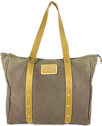Louis Vuitton Brown Canvas Shoulder Bag Tote Bag (Pre-Owned)