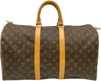 Louis Vuitton Pre-owned Monogram Boston Bag - unisex - Vintage Weekendtas - Bruin - ONE Size - Leer - Vintage