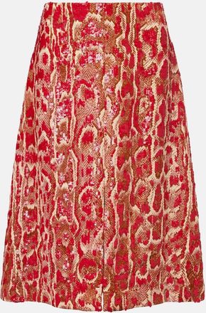 Dries Van Noten Gonna midi Shera con decorazioni