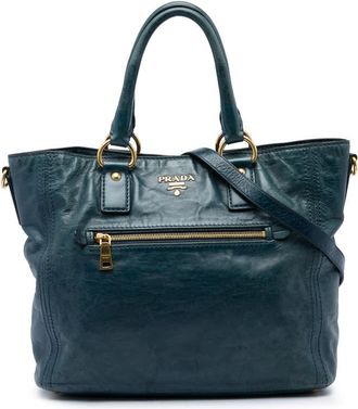 Prada Pre-owned Prada Vitello Shine Front Pocket Convertible Tote Ladies NQPZJ9A11ZYUNASQ