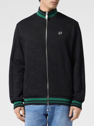 Philipp Plein Felpa con zip in jersey jacquard