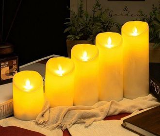 OEM Velas, 5 Unidades, Vela Exterior Impermeable Con Luz Led, Inal&aacute;mbrica Y Segura, 7,510-12,5-15-17,5-20 Cm, Vela Led Intermitente