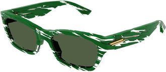 Bottega Veneta Unisex Green Rectangular Sunglasses BV1143S 004