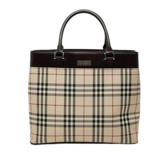 Burberry Pre-owned Tote Bag - Dames - Vintage Shopper - Beige - ONE Size - Leer - Vintage