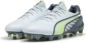 Puma Heren King Ultimate Stevige Grond Voetbalschoenen (Grijs/Geel)