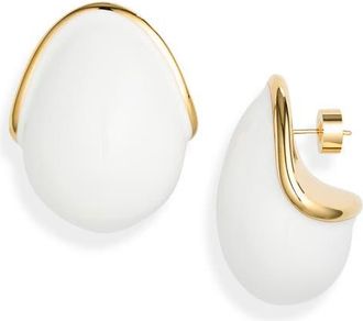 Jacquemus Les Boucles Raisin Oval Earrings in Gold /White 277 at Nordstrom