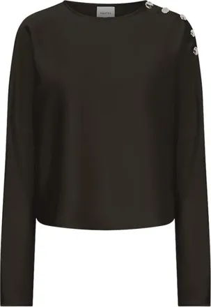 Dante6 Dames, Blouses & Shirts, Zwart, Maat: S Satijn