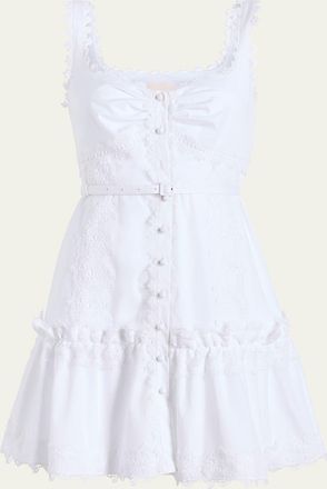 Cinq à Sept Aziza Embellished Button-Front Mini Dress