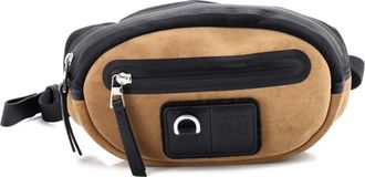 Loewe Round Bum Bag Suede and Nylon Small belt bag - Bruin