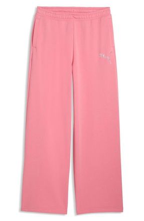 Puma Leo Luxe Embellished Graphic Oversize Pants in Wild Pink at Nordstrom, Size X-Small