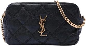 Saint Laurent Pre-owned Becky Double Zip - Dames - Vintage Schoudertas - Zwart - ONE Size - Leer - Vintage