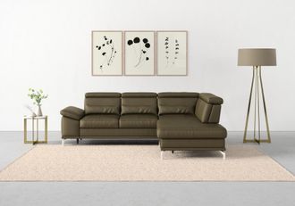 Sit&more Ecksofa »Cabrio L-Form, B: 274 cm, mit Sitztiefen-, Arm- & Kopfteilverstellung« 3 Nierenkissen, Federkern, optional Bettfunktion und Stauraum