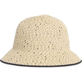Calvin Klein Sequin Straw Sun Hat in Black at Nordstrom Rack