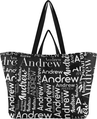 Generic Custom Black pattern Reusable Canvas Tote Bag, Heavy Duty Grocery Shopping Bag with Double Handles Hard Bottom Large Capacity Work Groceries Travel