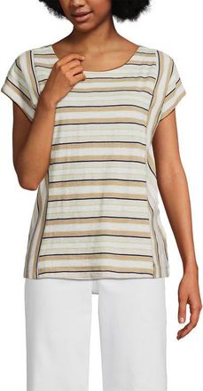 Lands End Slub Wedge T-Shirt in Pumice Stone Multi Stripe at Nordstrom, Size X-Small