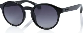 Superdry Sonnenbrille SUPERDRY Modell 996071, Damen, schwarz, leicht gl&auml;nzend, Sonnenbrillen Sonnenbrille, Form Rund, Logoschriftzug auf B&uuml;gel, Kunststofffassu