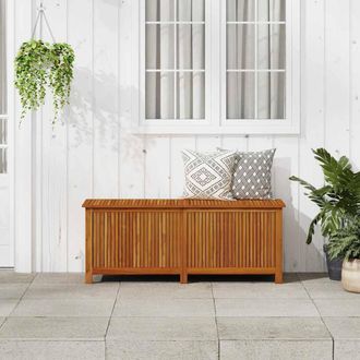 Berkfield Home Garden Storage Box 150x50x58 cm Solid Acacia Wood in Brown | Size: 150 x 50 x 58 cm