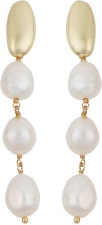 Panacea Cultured Pearl Linear Drop Earrings in White at Nordstrom Rack