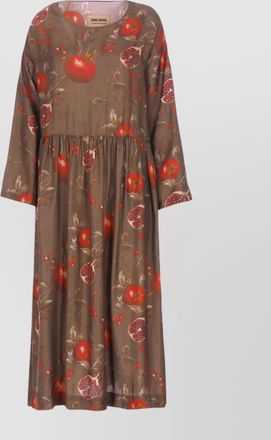 Uma Wang floral midi dress long sleeves